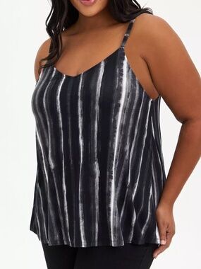 ✨New✨ Torrid Super Soft Black Wash Stripe Swing Cami, 3X, New with Tags